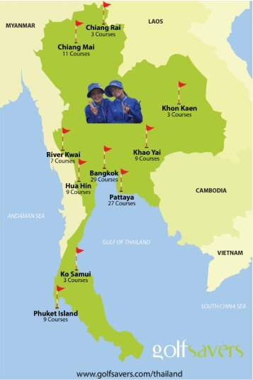 Thailand Golf Map