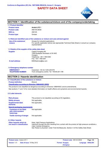 SAFETY DATA SHEET - BP - PDS & MSDS Search