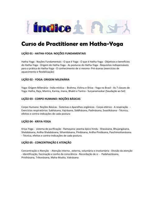 Yoga Hatha Lição 1