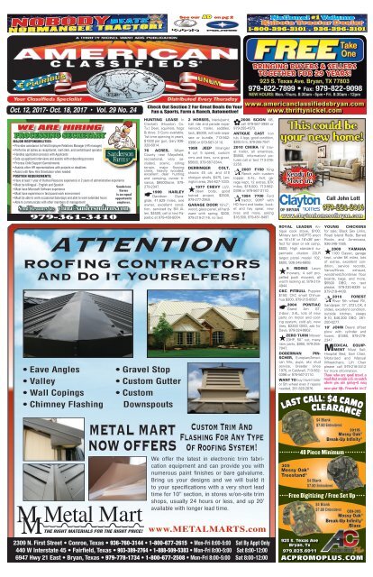 American Classifieds Oct. 12th Edition Bryan/College Station