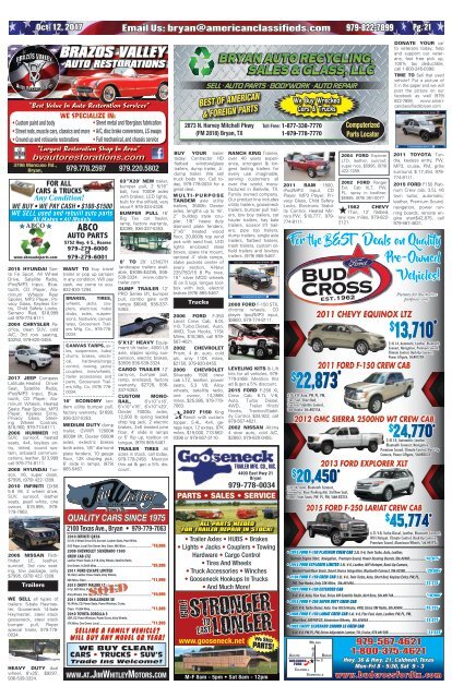 American Classifieds Oct. 12th Edition Bryan/College Station