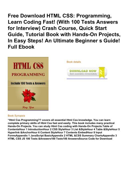Download HTML 5 Free eBook