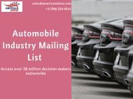 Automobile Industry Mailing List | Auto Dealers Email List | Sales Leads