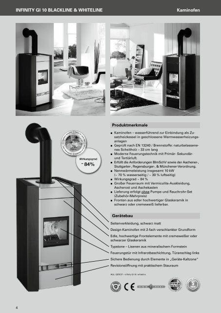 infinity Gi 10 blackline & whiteline kaminofen - Gerco