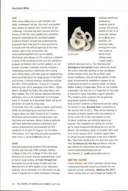 The Journal of Australian Ceramics Vol 50 No 2 July 2011