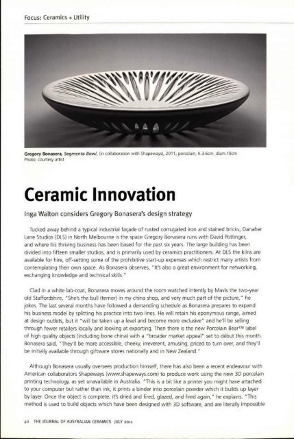 The Journal of Australian Ceramics Vol 50 No 2 July 2011