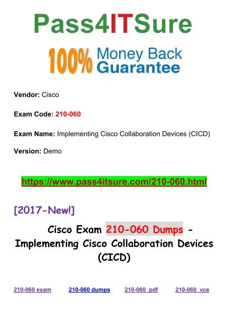 New Pass4itsure Cisco 210-060 Dumps PDF Free Share