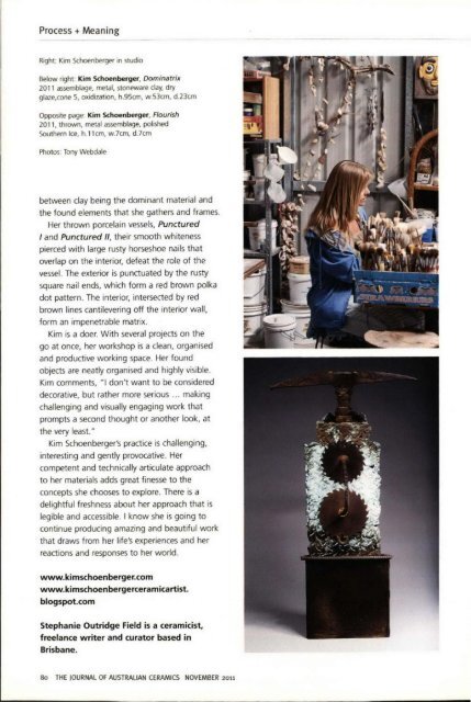 The Journal of Australian Ceramics Vol 50 No 3 November 2011