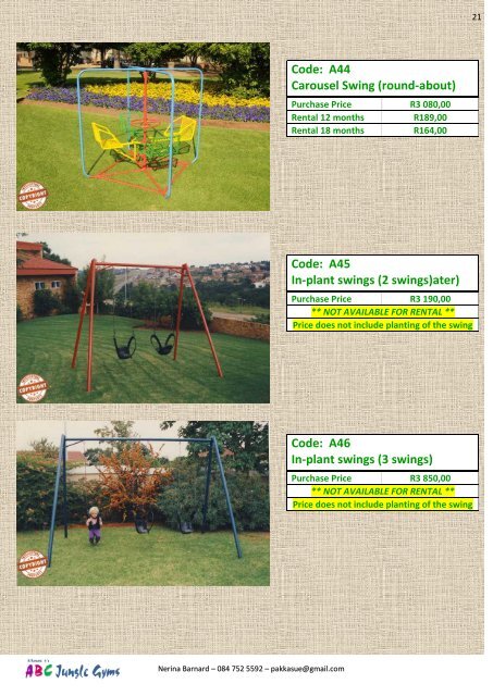 ABC Jungle Gyms Catalogue October 2017