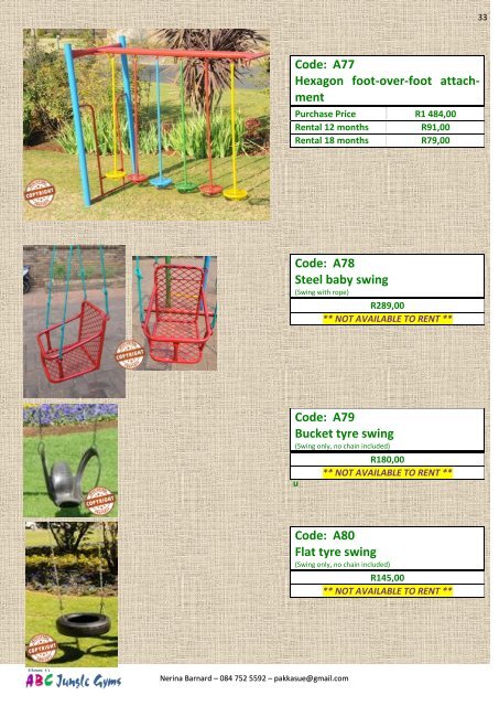 ABC Jungle Gyms Catalogue October 2017