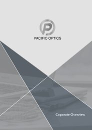 Pacific Optics Corporate Overview