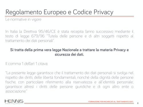 Regolamento e codice Privacy