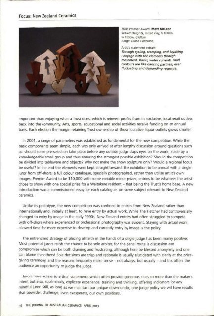 The Journal of Australian Ceramics Vol 52 No 1 April 2013