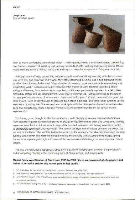 The Journal of Australian Ceramics Vol 52 No 3 November 2013