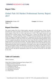 Global Fish Oil Market Professional Survey Report 2017