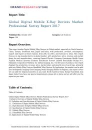 Global Digital Mobile X-Ray Devices Market Professional Survey Report 2017