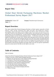 Global Heat Shrink Packaging Machines Market Professional Survey Report 2017