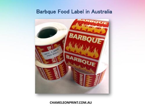 Barbque food label in Australia - Chameleon Print