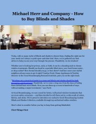 Michael Herr and Company - How to Buy Blinds and Shades