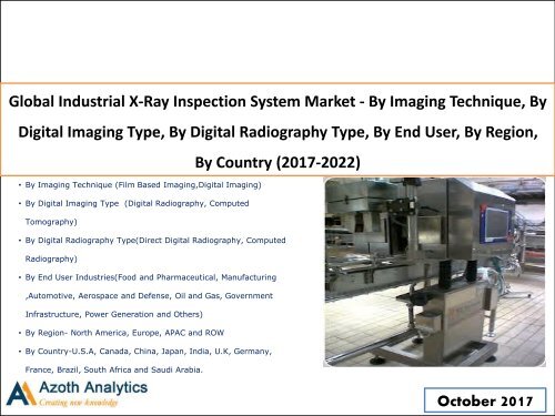 Global Industrial X-Ray Inspection System Market (2017-2022)
