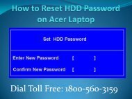 1800-560-3159 How to Reset HDD Password on Acer Laptop