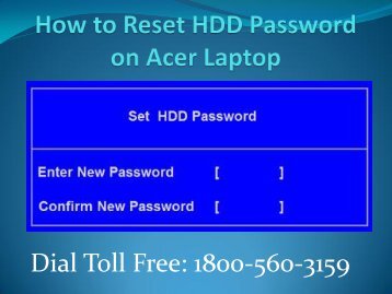 1800-560-3159 How to Reset HDD Password on Acer Laptop