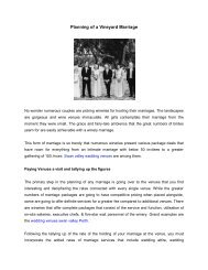 Planning of a Vineyard Marriage