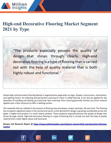 High-end Decorative Flooring Market  Segment 2021 by Type