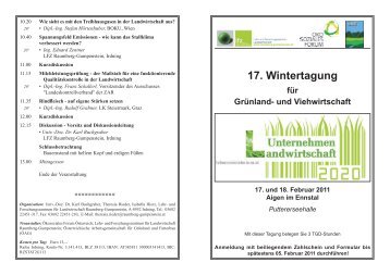 17. Wintertagung für Grünland - Ökosoziales Forum