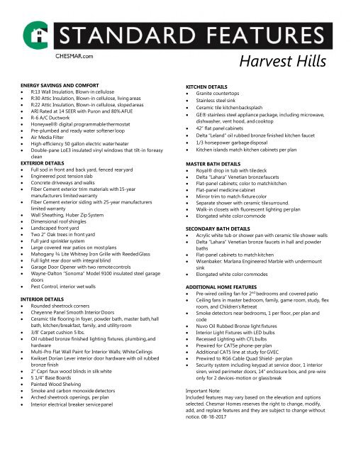 Harvest Hills Digital Brochure