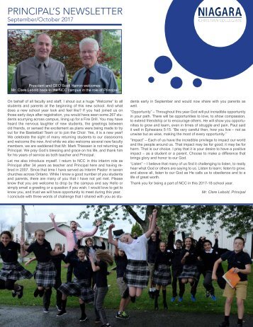 Principal's Newsletter Sept 2017-18