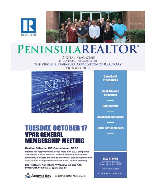 Peninsula REALTOR® October 2017