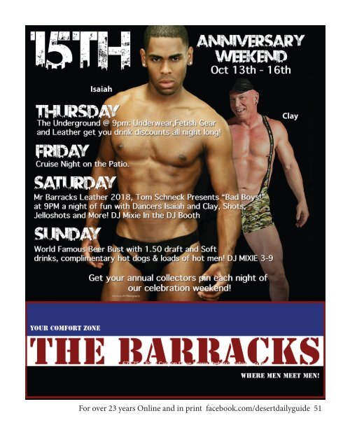 Oct 11 to Oct  17, 2017 THIS WEEK!  The official guide to Gay Palm Springs for 22 years.
