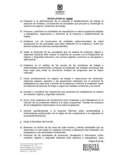 Resolusión 269 de 2015 Constitución del COPASST