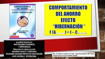 COMPORTAMIENTO DEL AHORRO EFECTO HIBERNACIÓN 
