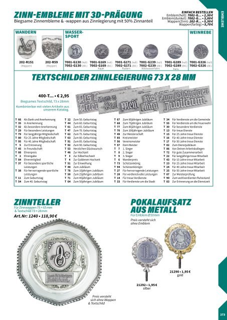 Fahnen Kössinger Vereinsartikelkatalog