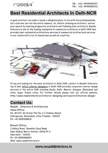 resaiki interiors top best architects in delhi ncr