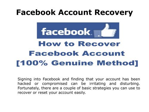 Facebook Account Recovery