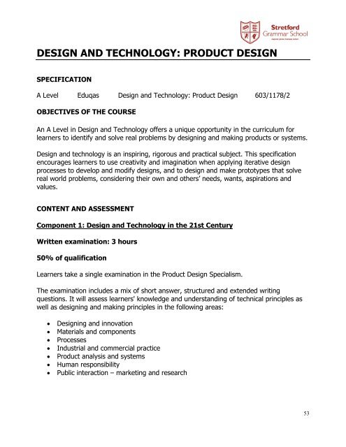 Sixth Form Subject Information 2017/2018