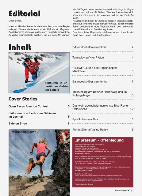 Regionalsport Sonderausgabe Herbst/Winter