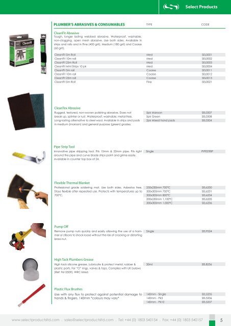 Select Products Catalogue