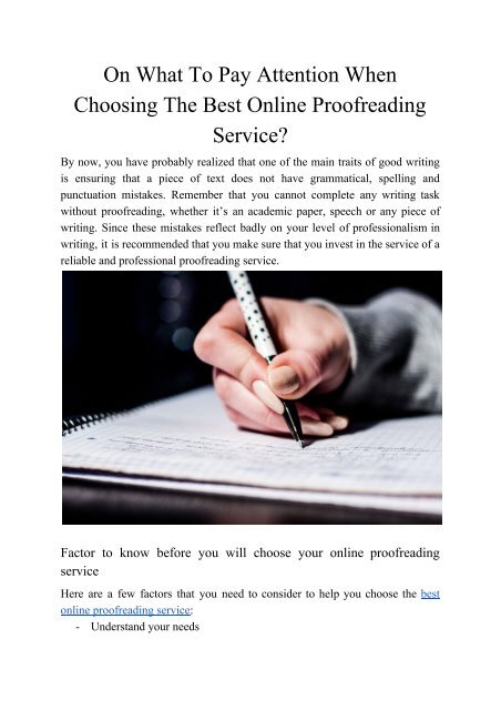 On What to Pay the Most Attention When You Choosing the Best Online Proofreading Service?