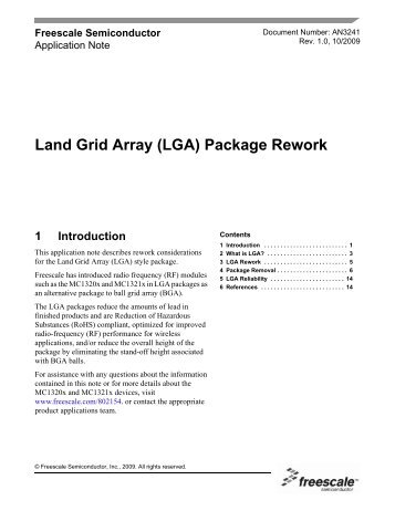 Land Grid Array (LGA) Package Rework - Freescale Semiconductor