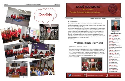 Ka Na Hou Maikai Newsletter-1st Quarter