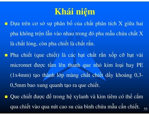 ỨNG DỤNG CỦA CHIẾT PHA RẮN SPE TRONG VIỆC NÂNG CAO KẾT QUẢ PHÂN TÍCH Y DƯỢC TRƯỜNG ĐẠI HỌC Y THÁI BÌNH