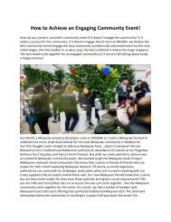 How to achieve an engaging community event