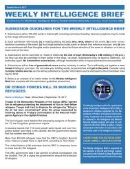 CIB Weekly Intelligence Brief Guidelines