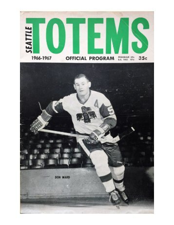 Seattle Totems vs California Seals Game Program