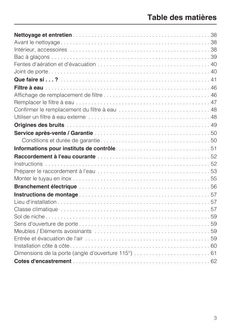 Miele KFN 15943 D edt/cs - Mode d'emploi et instructions de montage