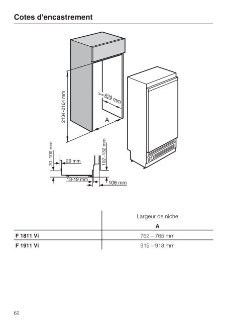 Miele KFN 15943 D edt/cs - Mode d'emploi et instructions de montage